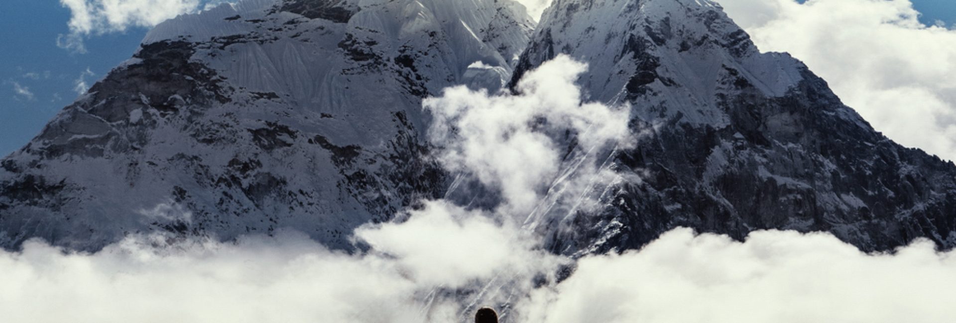 Serenity and yoga practicing at himalayas mountain range, meditation